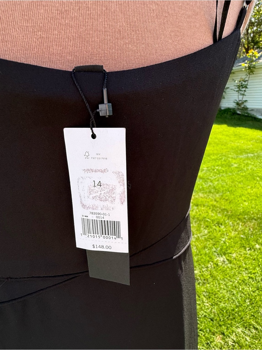 Banana Republic Black Maxi Slip Dress Size 14 NWT Minimalist Elegant - Picture 4 of 5